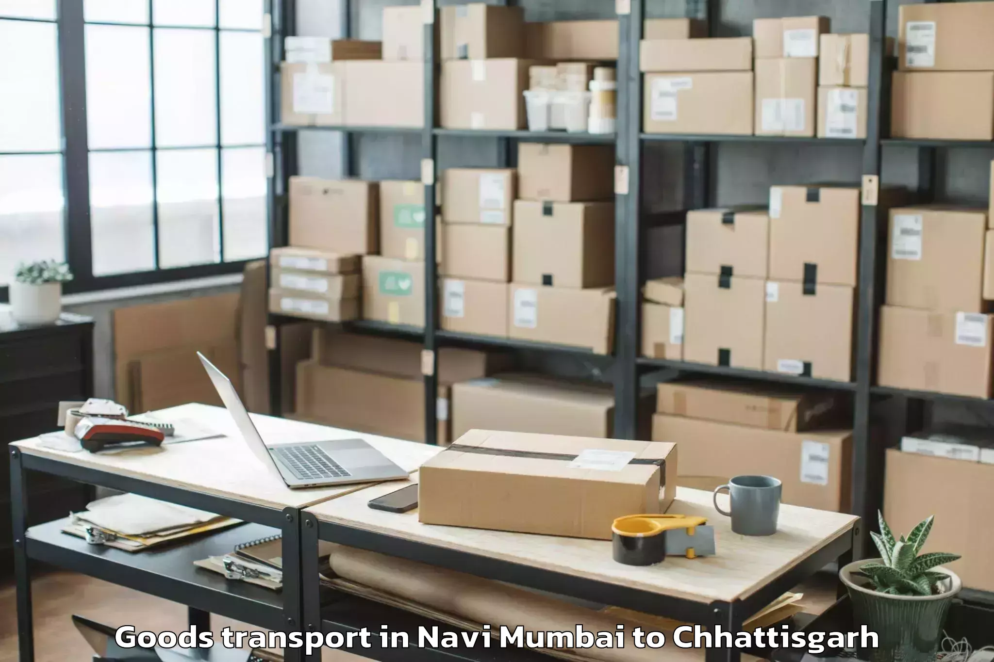 Book Your Navi Mumbai to Bhopalpattnam Goods Transport Today